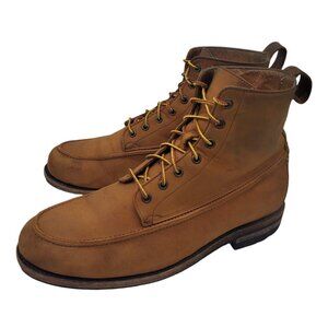 FRYE Mens 11.5 Tan Brown Leather Suede Boots 'Dakota' Moc Toe Work Hiking Shoes